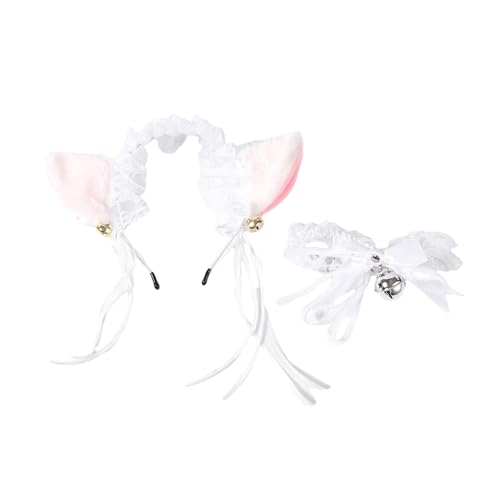 Qsvbeeqj Katzen Kostüme Katzenohren Stirnband Glocken Halskette Kostüm Tier Accessoires für Frauen Halloween Cosplay Party Ohrband Qsvbeeqj Katzen Kostüme Katzenohren Stirnband Glocken Halskette Kostüm Tier Accessoires für Frauen Halloween Cosplay Party Ohrband von Qsvbeeqj