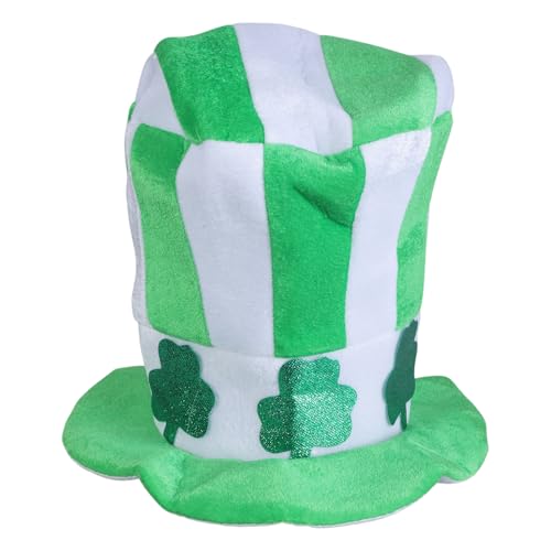 Qsvbeeqj Kleeblatt-Hut Aufgaben Neuheit schönes Kleid Weihnachten Patrick's Day Dekoration Grün Partyzubehör Hut verstellbare Größe von Qsvbeeqj