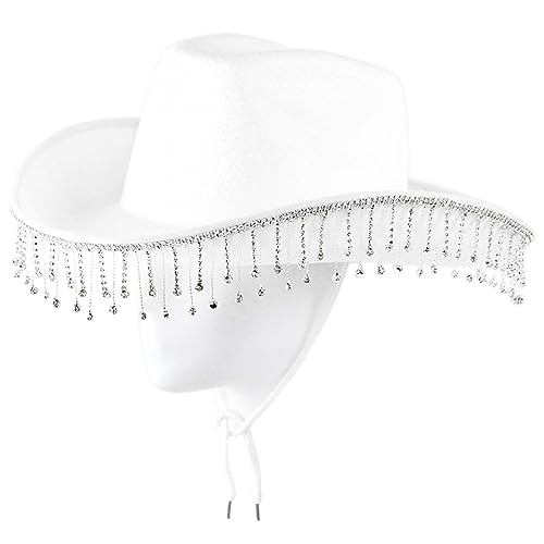Qsvbeeqj Kowboy Hut Damen Junggesellenabschied Westernhut Cowboyhut Requisiten Cowboy Cosplay für Frauen Geburtstag Karneval Strass Qsvbeeqj Kowboy Hut Damen Junggesellenabschied Westernhut Cowboyhut Requisiten Cowboy Cosplay für Frauen Geburtstag Karneval Strass von Qsvbeeqj