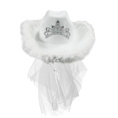 Qsvbeeqj Kronenhut für Junggesellinnenabschied, Hochzeit, Schleier, Zylinderhut für Braut, Brautparty, Kostüm, Hut, Cosplay-Zubehör Qsvbeeqj Kronenhut für Junggesellinnenabschied, Hochzeit, Schleier, Zylinderhut für Braut, Brautparty, Kostüm, Hut, Cosplay-Zubehör von Qsvbeeqj