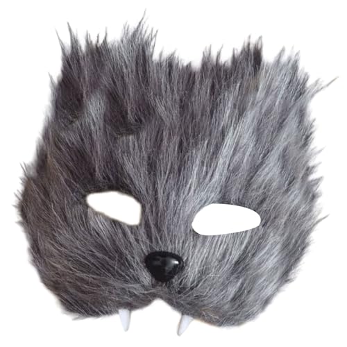 Qsvbeeqj Kunststoff Langhaarfüchse Party Maske Leichtes Unisex Kostümzubehör Für Bälle Bühnenshows Und Rollenspiele Wiederverwendbarer Kunststofffüchse Maskenfotografie Requisite von Qsvbeeqj
