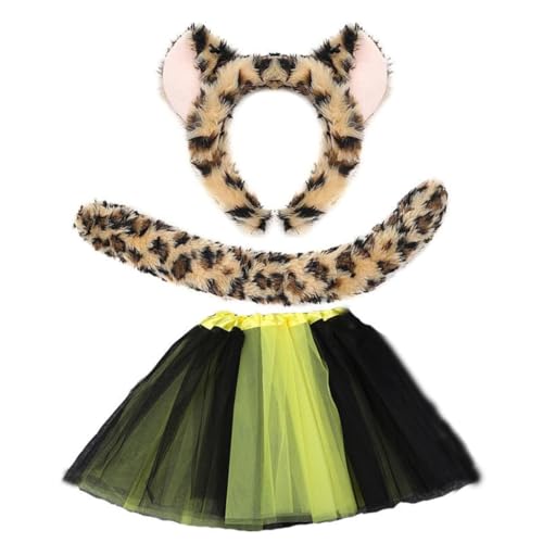 Qsvbeeqj Leopardenohren, Stirnband, Fliege, Schwanz, Tutus, Röcke, Leoparden-Kostüme, Set für Kinder, Halloween-Kostüme, Cosplay, Party-Requisiten Qsvbeeqj Leopardenohren, Stirnband, Fliege, Schwanz, Tutus, Röcke, Leoparden-Kostüme, Set für Kinder, Halloween-Kostüme, Cosplay, Party-Requisiten von Qsvbeeqj