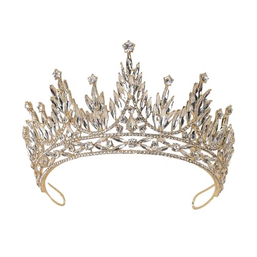 Qsvbeeqj Luxuriöse Kronen Haare Hoop Harthart Duty Birthday Party Elegante Festzug Wasser Drop Crystal Girl Hochzeit Kostüm Kopfbedeckung von Qsvbeeqj