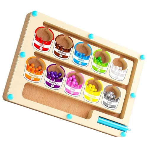 Qsvbeeqj Magnetische Zähl Und Farbsortierspiel Spielzeug Bildungsnummer Lernspiel Verfolgung Zahlen Mazes Counting Board Fine Motor Skills Lernspielzeug von Qsvbeeqj