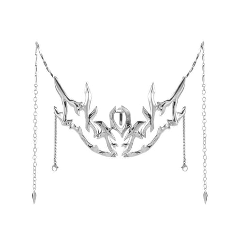 Qsvbeeqj Mechanische halbe Abdeckung, unregelmäßiges Metallgesicht, Zubehör, Cosplay, Gesichtskette, Halloween, Unisex, Modeschmuck für Partys, Metallhälfte von Qsvbeeqj