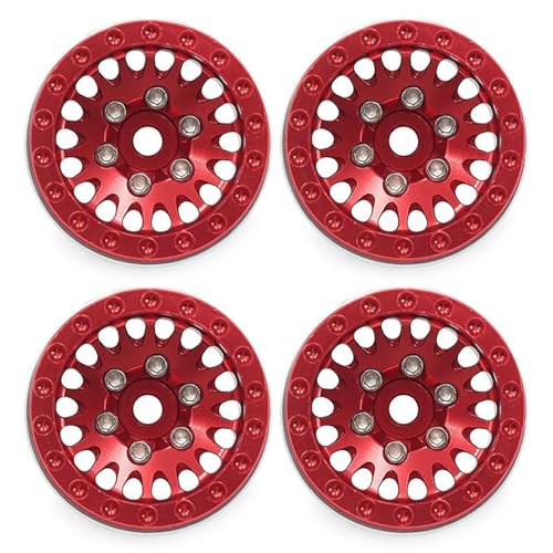 Qsvbeeqj Packung Mit 4 Beadlock Rädern Die Für 1/18 Fernbedienungscrawler Modelle Wie TRX4M Und SCX24 Aluminium Leichtmetallräder Ausgelegt Sind von Qsvbeeqj