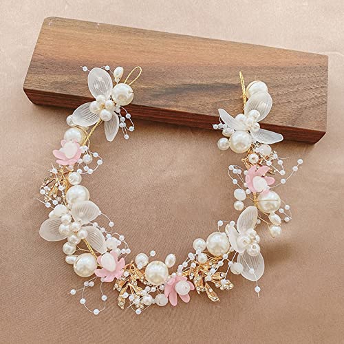 Qsvbeeqj Prinzessinnenkopf-Reifen, Mädchen, Geburtstag, Party, zarte Blume + Perlen, Haarschmuck, wunderschöner Blumenmädchen-Kopfschmuck, Abschlussball Qsvbeeqj Prinzessinnenkopf-Reifen, Mädchen, Geburtstag, Party, zarte Blume + Perlen, Haarschmuck, wunderschöner Blumenmädchen-Kopfschmuck, Abschlussball von Qsvbeeqj
