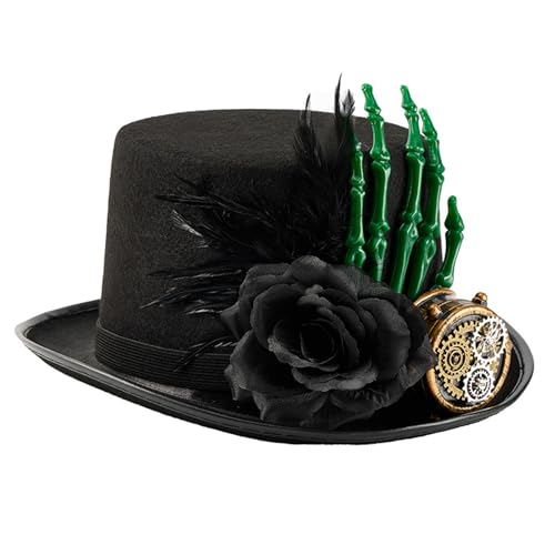 Qsvbeeqj Punk Kostümzubehörhut Mit Skelett Hand Gefiedertes Design Wolle Top Für Themenereignisse Sammeln Halloween Headwear Gothic Accessoire Qsvbeeqj Punk Kostümzubehörhut Mit Skelett Hand Gefiedertes Design Wolle Top Für Themenereignisse Sammeln Halloween Headwear Gothic Accessoire von Qsvbeeqj