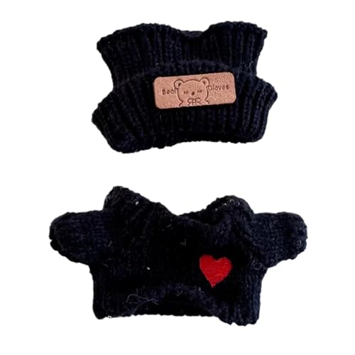 Qsvbeeqj Puppenkleidung Set 15-17 cm inkl. schwarzer Strickhut und Pulli Herzform zum Ankleiden Strickkostüm Fotografie Requisiten einzigartiges Outfit von Qsvbeeqj