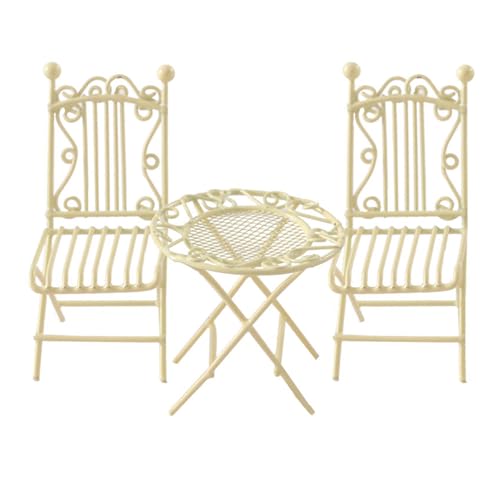 Qsvbeeqj Sammlerstück, Miniatur-Eisen-Terrassen-Set, mit Tisch und 2 Stühlen, für 1/12 Puppenhäuser, Möbel, Garten, Arrangement, Requisiten, Miniatur-Puppenhäuser, Tisch-Set Qsvbeeqj Sammlerstück, Miniatur-Eisen-Terrassen-Set, mit Tisch und 2 Stühlen, für 1/12 Puppenhäuser, Möbel, Garten, Arrangement, Requisiten, Miniatur-Puppenhäuser, Tisch-Set von Qsvbeeqj