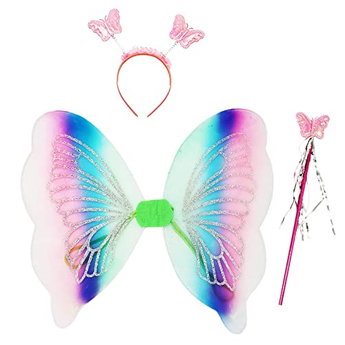 Qsvbeeqj Schmetterling mit Zauberstab, Feenstirnband Prinzessin für Kinder, Prinzessinnen-Kostüm-Set für Halloween-Partydekoration, Schmetterling mit Zauberstab, Fee Stirnband für Qsvbeeqj Schmetterling mit Zauberstab, Feenstirnband Prinzessin für Kinder, Prinzessinnen-Kostüm-Set für Halloween-Partydekoration, Schmetterling mit Zauberstab, Fee Stirnband für von Qsvbeeqj