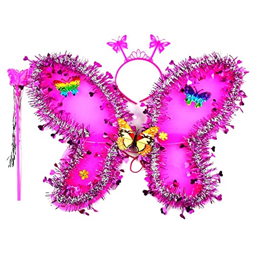 Qsvbeeqj Schmetterling mit Zauberstab und Pailletten-Stirnband, Märchenflügel, für Halloween, Schmetterling, mit Haarreif für Halloween-Party Qsvbeeqj Schmetterling mit Zauberstab und Pailletten-Stirnband, Märchenflügel, für Halloween, Schmetterling, mit Haarreif für Halloween-Party von Qsvbeeqj