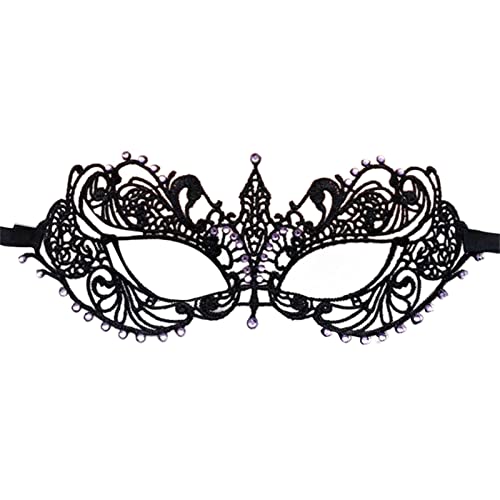 Qsvbeeqj Strass Halb Gesicht für Frauen Halloween Maskerade Antike Spitze Halb Gesicht Retro Party Cosplay Requisiten für Frauen Maskerade Nachtclub Königin Auge Halloween Requisite von Qsvbeeqj