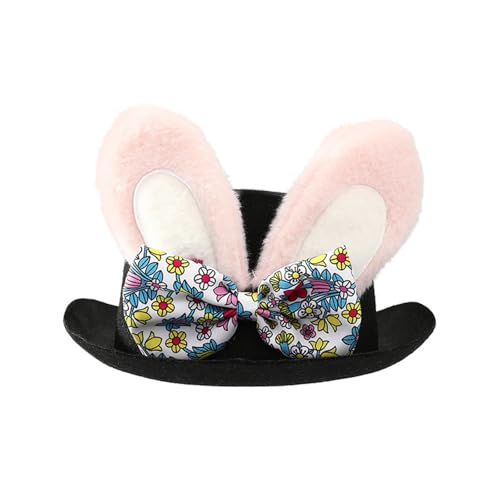 Qsvbeeqj Trendsetzender Hut mit flacher Krempe und Hasenohren, moderne Kleidung, eleganter Hasenohr-Hut für Bühnenshows, Kinderkostüm von Qsvbeeqj