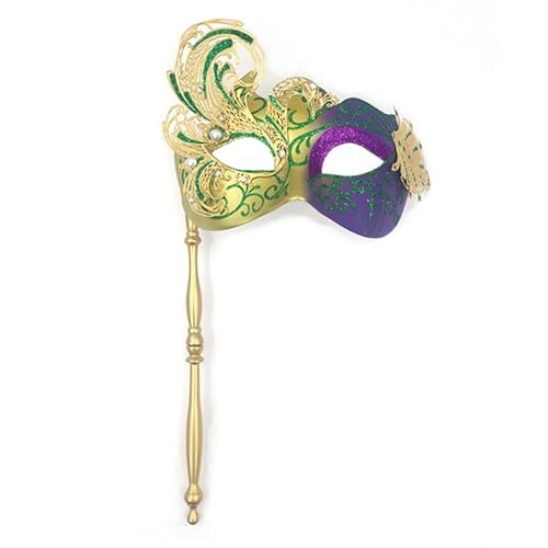 Qsvbeeqj Venezianisches Maskenkostüm, Halloween Kostüm, Mardi Gras Party mit Stick für Frauen und Männer, Geschenke für Paare, Frauen und Männer m Qsvbeeqj Venezianisches Maskenkostüm, Halloween Kostüm, Mardi Gras Party mit Stick für Frauen und Männer, Geschenke für Paare, Frauen und Männer m von Qsvbeeqj