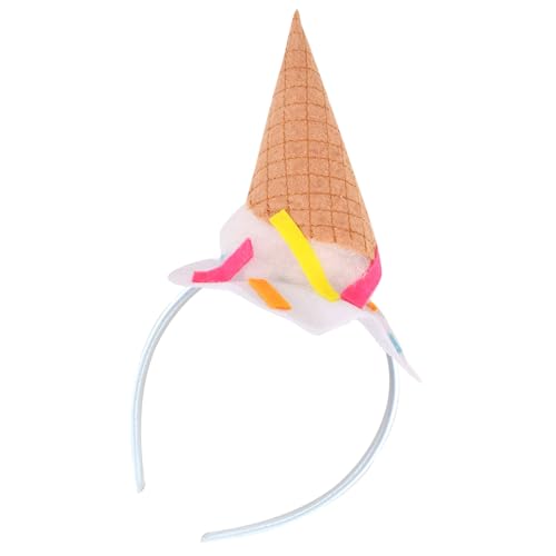 Qsvbeeqj Verstellbare weiche Eistüte, Haar-Accessoire, stilvolle Kopfbedeckung für Erwachsene, Teenager, Motto-Feier, Kinder, Eistüte Kopfschmuck von Qsvbeeqj
