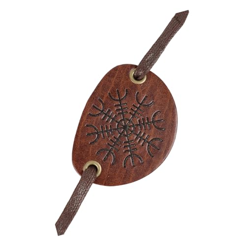 Qsvbeeqj Vintage-Leder-Augenabdeckungen, Piraten-Augenabdeckungen, mittelalterliches Csotume-Zubehör für Herren, Halloween, Cosplay, LARP-Thema, Event, Skelett, Kostüm-Zubehör von Qsvbeeqj