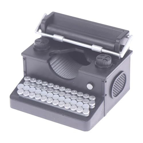 Qsvbeeqj Vintage Schreibmaschinenmodell Mit Bewegten Schlüssel Retro Schreibtischdekor Für Sammler Displays & History Enthusiasten Vintage Office Decors Dollhouses Accessoire von Qsvbeeqj