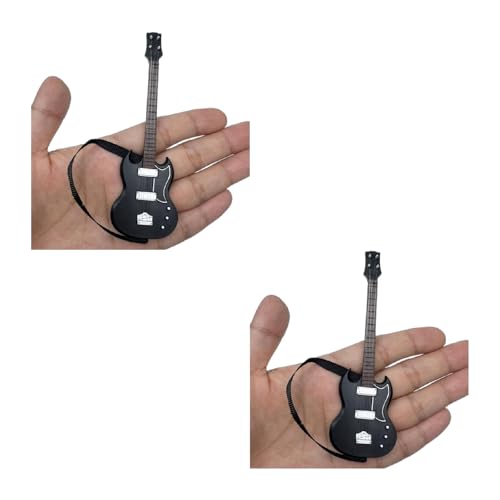 Realistische Miniatur-Gitarre für Puppenhäuser, Sammlerstück, kleines Modell, 1/12 Puppenhäuser, Möbel, Musiker, Tischdekoration, Miniaturmodell von Qsvbeeqj