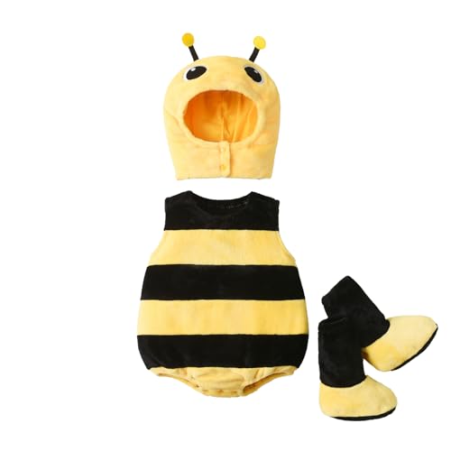 Baby-Halloween-Kostüme für Kleinkinder, Kleinkinder, Jungen, Mädchen, Tier, Obst, Kürbis, Weihnachtsthemen, Outfits, weich, niedlich, mit Kapuze, tägliches Spielen, Overall, Strampler, Schlafanzug von Qtinghua