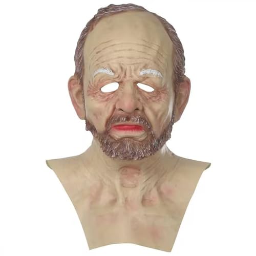 Realistische Halloween-Maske mit Hals, der ältere alte Mann, voller Kopf, Silikon, Halloween-Kostüm, Falten, Kopfbedeckung, echte menschliche Horror-Maskerade, knifflige Requisiten Realistische Halloween-Maske mit Hals, der ältere alte Mann, voller Kopf, Silikon, Halloween-Kostüm, Falten, Kopfbedeckung, echte menschliche Horror-Maskerade, knifflige Requisiten von Qtinghua