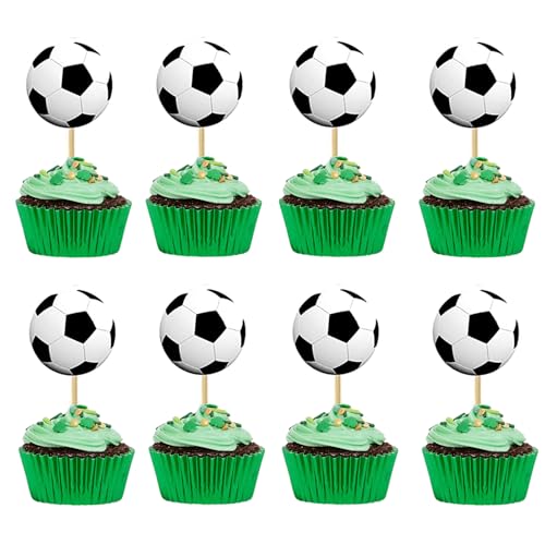 24 Stück Fussball Cupcake Toppers, Dual Front Fußball Sport Kuchen Dekoration Kinder Tortenaufleger Fussball Tortendeko Junge Fußball Sport Geburtstag Party Desserts Kuchendeckel Dekoration 24 Stück Fussball Cupcake Toppers, Dual Front Fußball Sport Kuchen Dekoration Kinder Tortenaufleger Fussball Tortendeko Junge Fußball Sport Geburtstag Party Desserts Kuchendeckel Dekoration von QttvbTna