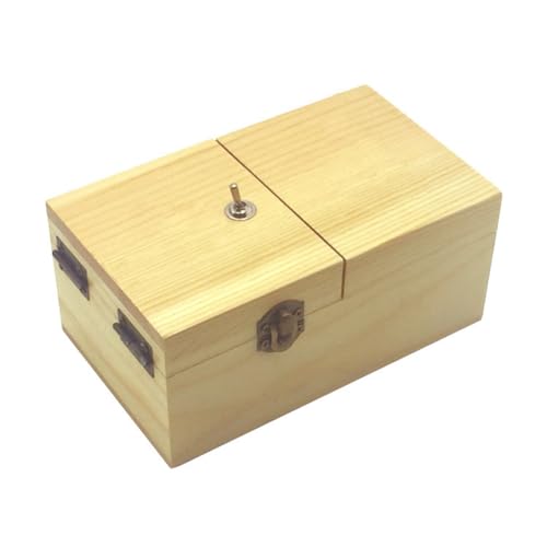 Qtynudy B Useless Box mit Überraschungen, Useless Box, Komplett Zusammengebautes Spielzeug für Erwachsene und Kinder, Langlebig, Holzfarbe von Qtynudy