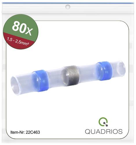 Quadrios 22C463 Stoßverbinder mit Schrumpfschlauch 1.5mm² 2.5mm² Vollisoliert Blau 1 Set von Quadrios