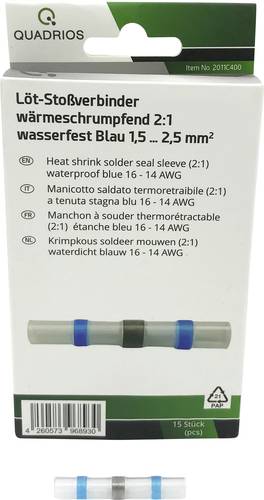 Quadrios 2011C400 Stoßverbinder 1.5mm² 2.5mm² Vollisoliert Blau 15St. von Quadrios