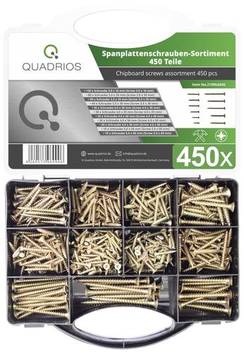 Quadrios 2109SA045 2109SA045 Spanplattenschrauben-Sortiment 450St. von Quadrios