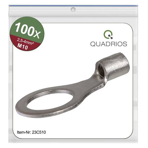 Quadrios 23C510 Ringkabelschuh Querschnitt (max.)=4mm² Loch-Ø=10.5mm Unisoliert 100St. von Quadrios