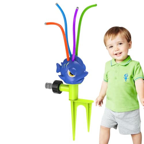 Quaeetyu Wassersprinkler für Kinder, Spin-Sprinkler-Spielzeug - Wiggle Tubes Spin Animal für Spritzspaß,Summer Outside Toys Sprinkler-Spielzeug, Sprinkler mit rotierendem Spray für Kinder ab 3 Jahren, von Quaeetyu