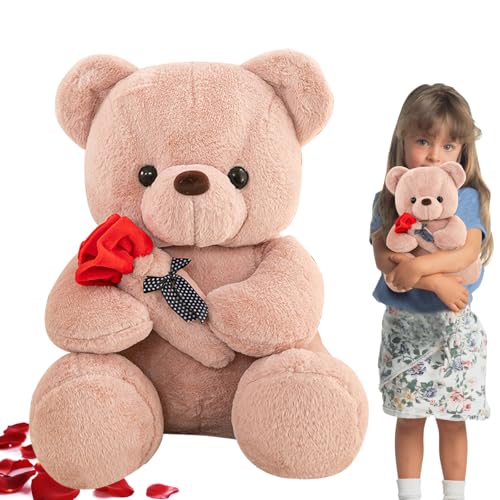Teddy Plüschbär, 25cm Teddybär mit Rose, Teddybären Rose Stofftier Spielzeug, Plüschtier Bär Kuscheltiere, Kissen Puppe für Mama,Mädchen,Jungen Geburtstag Geschenk,Valentinstag Plush Bear Toy (Rosa) Teddy Plüschbär, 25cm Teddybär mit Rose, Teddybären Rose Stofftier Spielzeug, Plüschtier Bär Kuscheltiere, Kissen Puppe für Mama,Mädchen,Jungen Geburtstag Geschenk,Valentinstag Plush Bear Toy (Rosa) von Quahzify