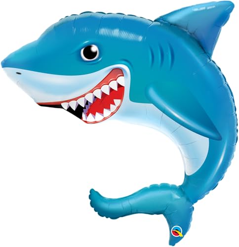 Folienballon Hai Riesige 36" (91 cm), lebendige Partydekoration, perfekt für Geburtstagsfeiern, Motto-Partys und Kinderfeste, langlebig, hochwertig und beeindruckend von Qualatex von Qualatex
