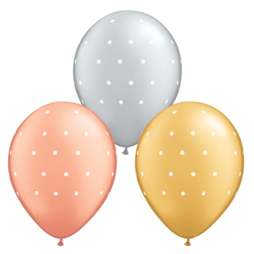 Qualatex 26375 Latex-Luftballons, gepunktet, rund, 27,9 cm / 27,9 cm, 25 Stück von Qualatex