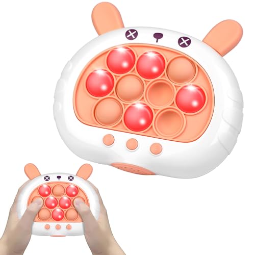 Pop Fidget it Spielzeug für Kinder Erwachsene, Pop elektronische it Spiel Licht-up Sensorische Quick Push Spiel Puzzle Geburtstagsgeschenke für Alter 8 9-12-18 Jahre alte Mädchen Jungen (Rabbite) von Quanquer