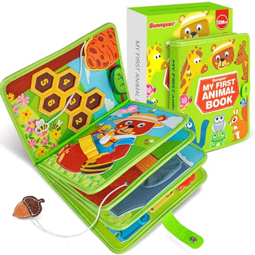 Quanquer 3D Tier Busy Board Montessori Spielzeug für Kleinkinder 1 2 3 Jahren – Activity Book für Babys Jungen Mädchen' Geburtstagsgeschenk mit Geschenkbox – Flugzeug-Auto- Reise Quiet Book Spielzeug Quanquer 3D Tier Busy Board Montessori Spielzeug für Kleinkinder 1 2 3 Jahren – Activity Book für Babys Jungen Mädchen' Geburtstagsgeschenk mit Geschenkbox – Flugzeug-Auto- Reise Quiet Book Spielzeug von Quanquer