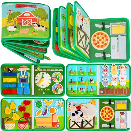 Quanquer Busy Board für Kinder Geburtstagsgeschenke, Bauernhof Beschäftigt Board Montessori Spielzeug für 1 2 3 4 Jahre Kleinkinder, Vorschule Lernaktivitäten entwickelnde sensorische (English) Quanquer Busy Board für Kinder Geburtstagsgeschenke, Bauernhof Beschäftigt Board Montessori Spielzeug für 1 2 3 4 Jahre Kleinkinder, Vorschule Lernaktivitäten entwickelnde sensorische (English) von Quanquer