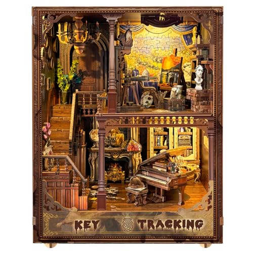 Quanquer DIY Book Nook Kit_Puppenhaus Holz Miniatur Haus Kit Mit Staubschutzhülle (Key Tracking) von Quanquer