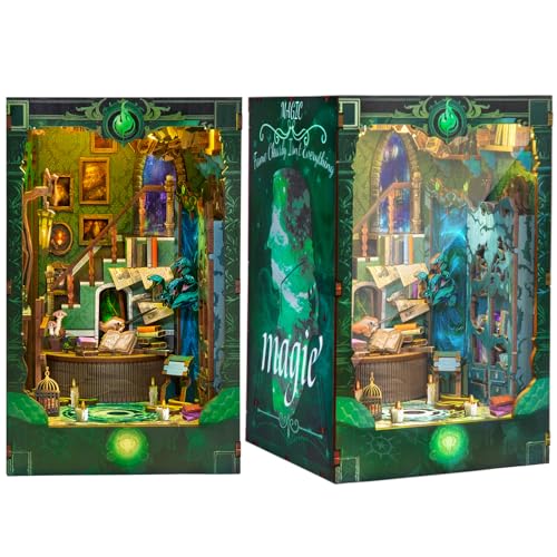 Quanquer DIY Book Nook Kit_ mit Staubschutz und LED-Licht 3D hölzerne Nook Book, 3D Holz Puzzle Puppenhaus Weihnachten Halloween Geburtstag Ideen für 14+ Jahre alt(Snake House) von Quanquer