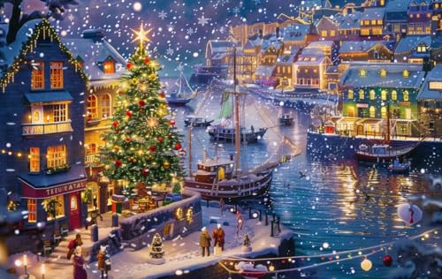 Quanquer Puzzle Adventskalender 2024, Weihnachts Jigsaw Puzzle mit 24 Tagen 1008 Teile, für Erwachsene, Kinder, Jungen, Mädchen, Weihnachts-Countdown-Kalender Puzzle, 70x50cm von Quanquer