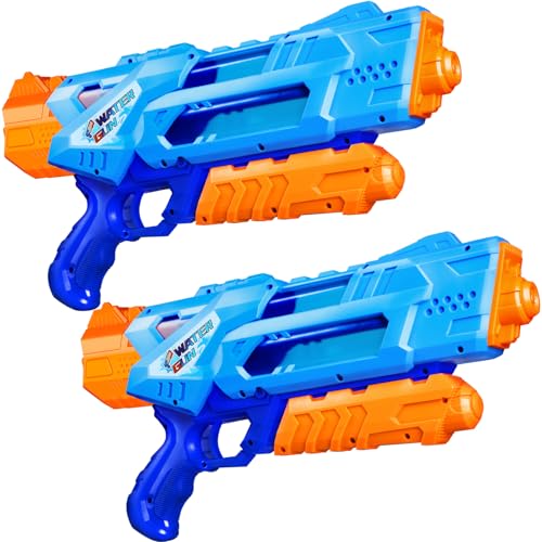 Quanquer Super wasserpistole für Kinder Erwachsene - 2 Pack Super Water Blaster Soaker Squirt Guns 1200 CCM mit ausgezeichneter Reichweite - Ideen Geschenkspielzeug für Sommer Schwimmbad Strand von Quanquer