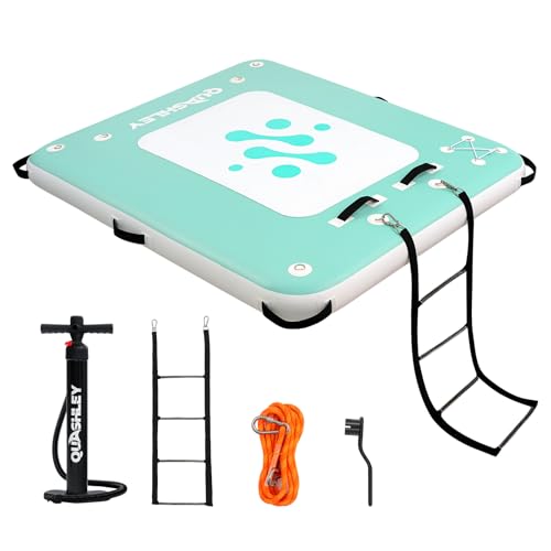 Quashley Aufblasbares Dock Schwimmende Plattform Air Floating Island mit rutschfester Oberfläche mit allem Zubehör für Pool, Ozean und Pacnic 1,5 m x 1,8 m Quashley Aufblasbares Dock Schwimmende Plattform Air Floating Island mit rutschfester Oberfläche mit allem Zubehör für Pool, Ozean und Pacnic 1,5 m x 1,8 m von Quashley