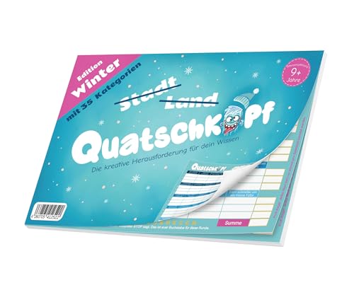 Quatschkopf Winter, Stadt Land Fluss Variante für die kalten Tage, Spielblock mit 35 witzigen und kreativen Kategorien, Geschenkidee Winterurlaub Jungen Mädchen, Familienspiel ab 9 Jahre Quatschkopf Winter, Stadt Land Fluss Variante für die kalten Tage, Spielblock mit 35 witzigen und kreativen Kategorien, Geschenkidee Winterurlaub Jungen Mädchen, Familienspiel ab 9 Jahre von Quatschkopf