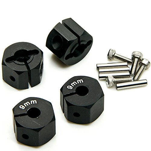 Que-T Rad-Sechskantantriebsadapter aus Aluminium, 9 mm dick, 12 mm, mit Stiften und Schrauben, für die meisten 1/10 RC Crawler-Autos, Schwarz Que-T Rad-Sechskantantriebsadapter aus Aluminium, 9 mm dick, 12 mm, mit Stiften und Schrauben, für die meisten 1/10 RC Crawler-Autos, Schwarz von Que-T