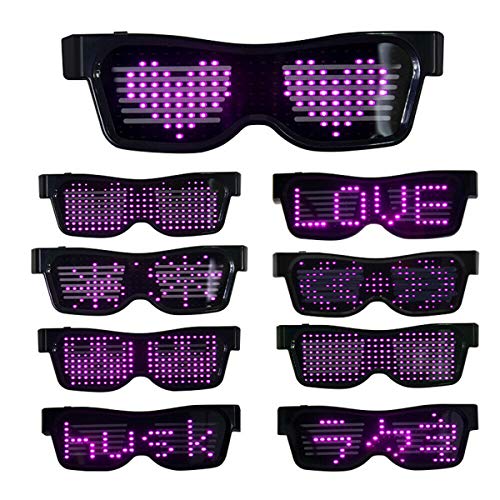 Queen.Y Led Brille Anpassbar Bt Leuchten Brillen Bluetooth App Verbunden Led Display Intelligente Brille Usb Wiederaufladbare Diy Funky Brille für Nachtclub Party Bühne Dj Halloween Queen.Y Led Brille Anpassbar Bt Leuchten Brillen Bluetooth App Verbunden Led Display Intelligente Brille Usb Wiederaufladbare Diy Funky Brille für Nachtclub Party Bühne Dj Halloween von Queen.Y