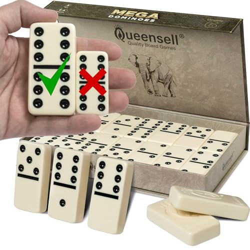 Mega Großes 3"-Domino-Set für Erwachsene und Kinder – Doppel-6 Domino-Klassiker – Doppel-Sechs-Domino-Set mit 28 Steinen und Geschenkbox, Juegos de Mesa Mega Großes 3"-Domino-Set für Erwachsene und Kinder – Doppel-6 Domino-Klassiker – Doppel-Sechs-Domino-Set mit 28 Steinen und Geschenkbox, Juegos de Mesa von Queensell