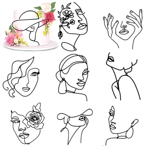 8 Stück Torten Topper,Torten Deko Lady Face Cake Topper Acryl Kuchendeko Geburtstag Frau Mädchen Kuchen Topper Tortendeko Schwarz Cake Topper Dekoration für Hochzeit Braut Dusche Geburtstag Party 8 Stück Torten Topper,Torten Deko Lady Face Cake Topper Acryl Kuchendeko Geburtstag Frau Mädchen Kuchen Topper Tortendeko Schwarz Cake Topper Dekoration für Hochzeit Braut Dusche Geburtstag Party von Queerelele