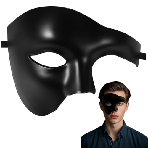 Queerelele Herrenmaske Maskerade Maske Einäugige Halbgesichts-Phantommaske Phantom Der Oper Halbmaske Maskerade Maske Venezianische Mottoparty Kostüm für Halloween Karneval Party Cosplay Queerelele Herrenmaske Maskerade Maske Einäugige Halbgesichts-Phantommaske Phantom Der Oper Halbmaske Maskerade Maske Venezianische Mottoparty Kostüm für Halloween Karneval Party Cosplay von Queerelele