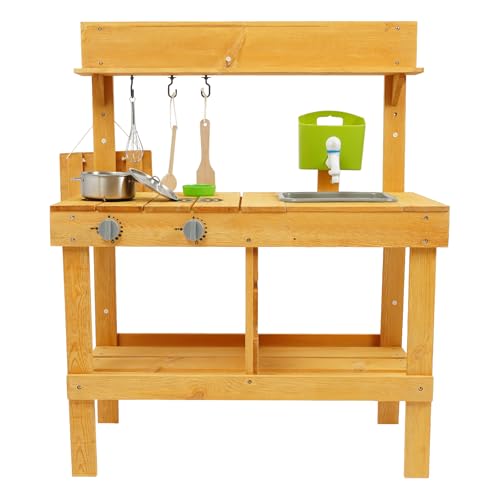 Freien Spielzeug Spielen Küche Set, Mud Kitchen Playset für Kinder, Mud Kitchen Spielzeug Set für Kinder im Alter von 3-8 Jahren und kann zum Kochen, Spielen mit Sand und Wasse Freien Spielzeug Spielen Küche Set, Mud Kitchen Playset für Kinder, Mud Kitchen Spielzeug Set für Kinder im Alter von 3-8 Jahren und kann zum Kochen, Spielen mit Sand und Wasse von Queeucaer